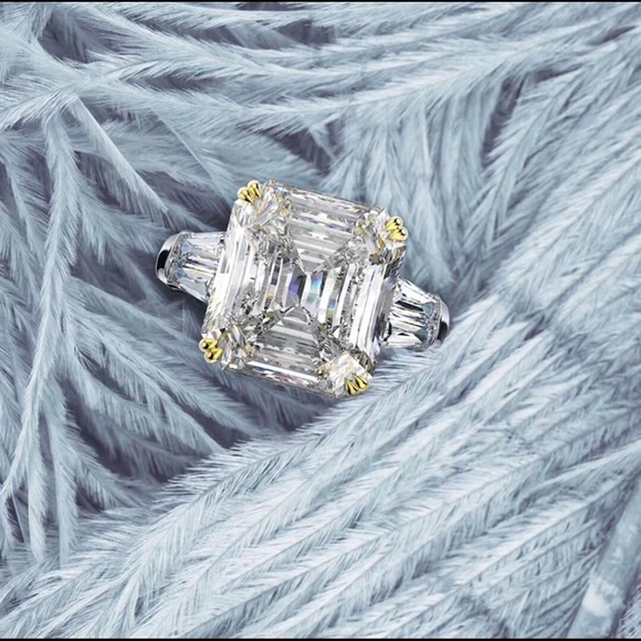 New 20.25Ct Luxury Big Square Diamond Ring - Picture 3 of 9